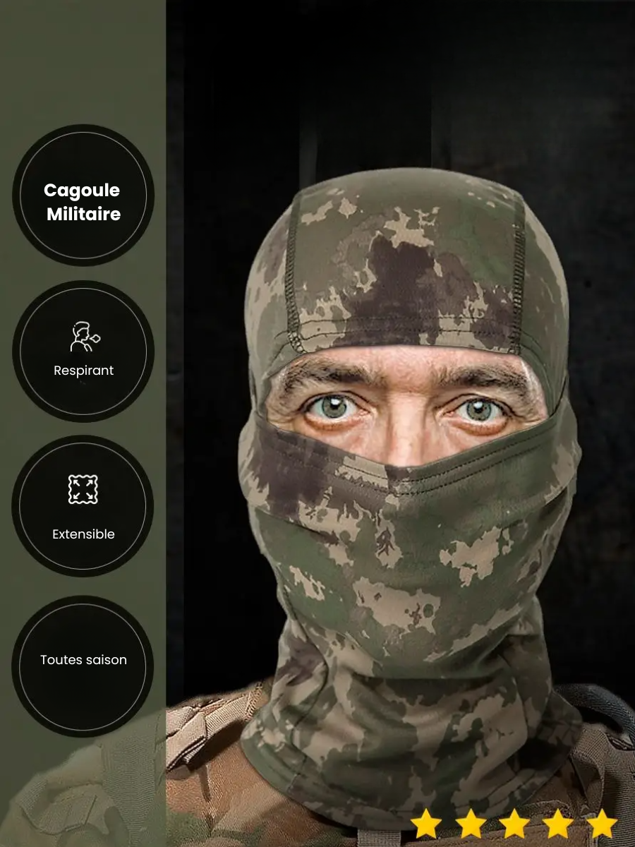 Cagoule respirante légère camouflage - Unisexe - Ski, Randonnée, Trekking