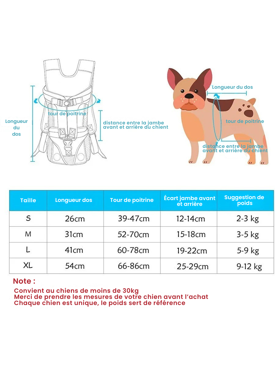 Porte chien Ventral Randonnée