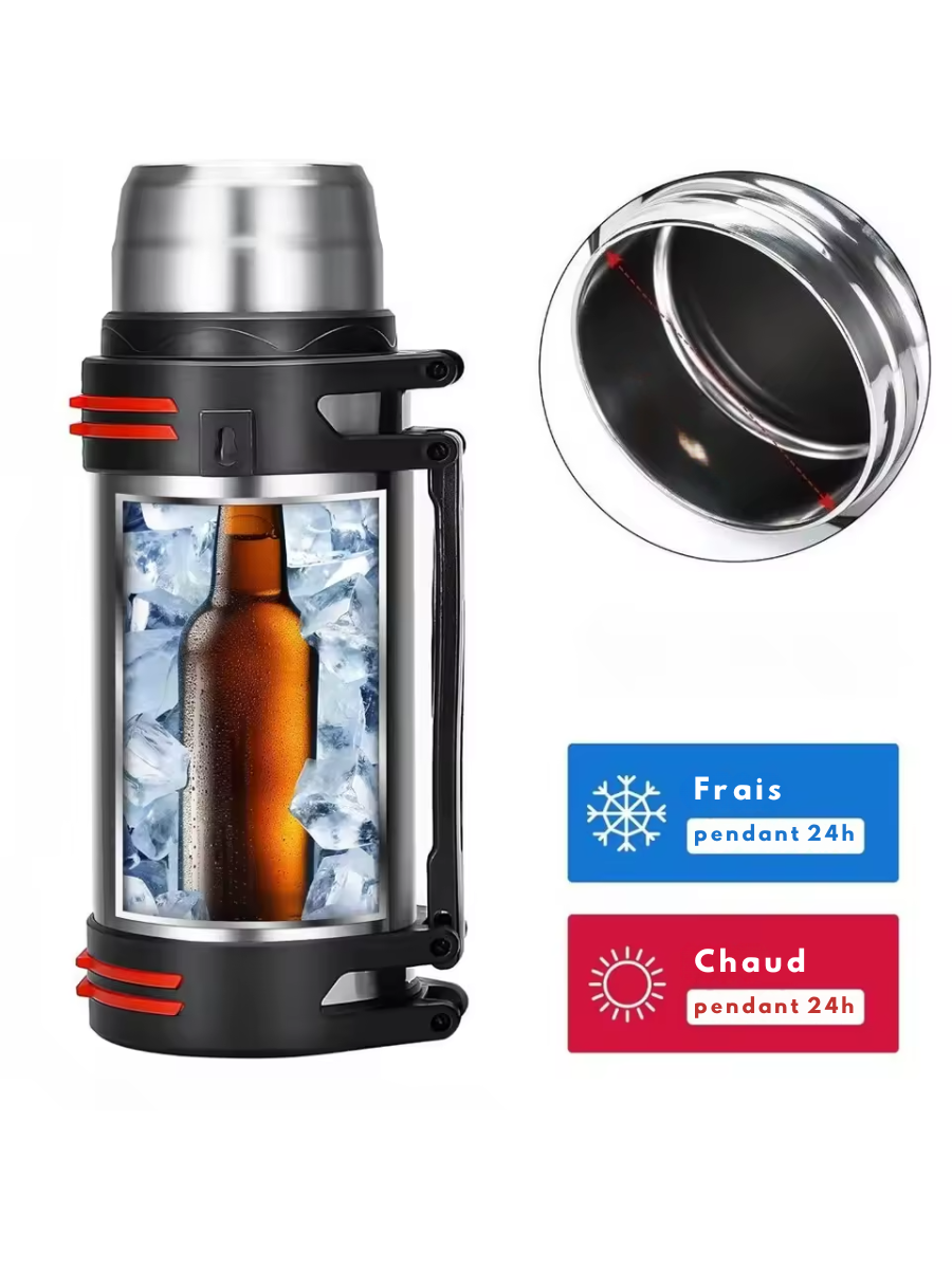 Gourde Isotherme 24 heures grand contenance en acier inoxydable - Randonnée, Trekking, alpinisme