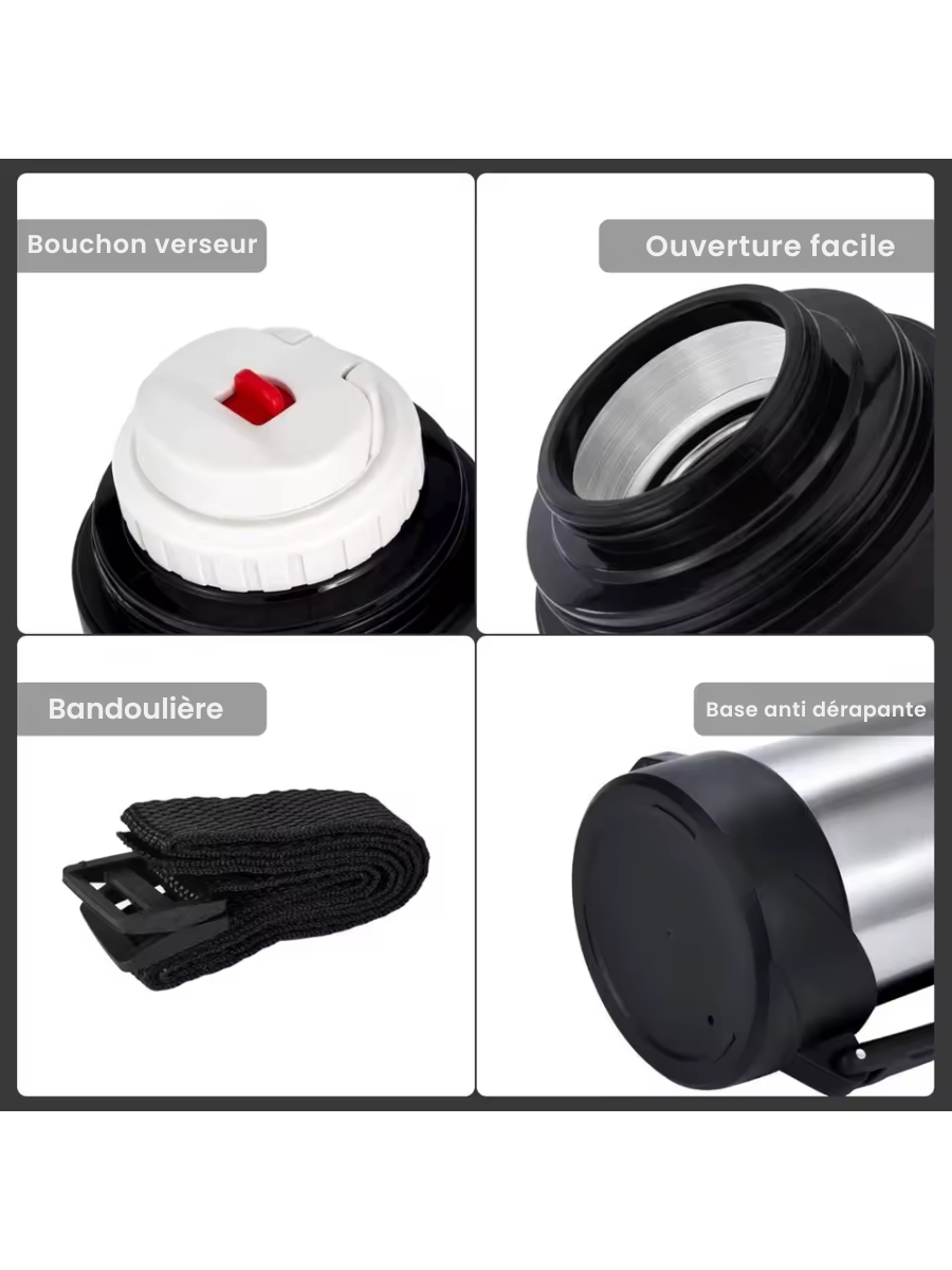Gourde Isotherme 24 heures grand contenance en acier inoxydable - Randonnée, Trekking, alpinisme