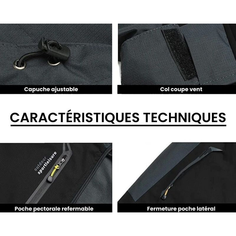 Veste Randonnée Chaude Déperlante Coupe Vent Homme