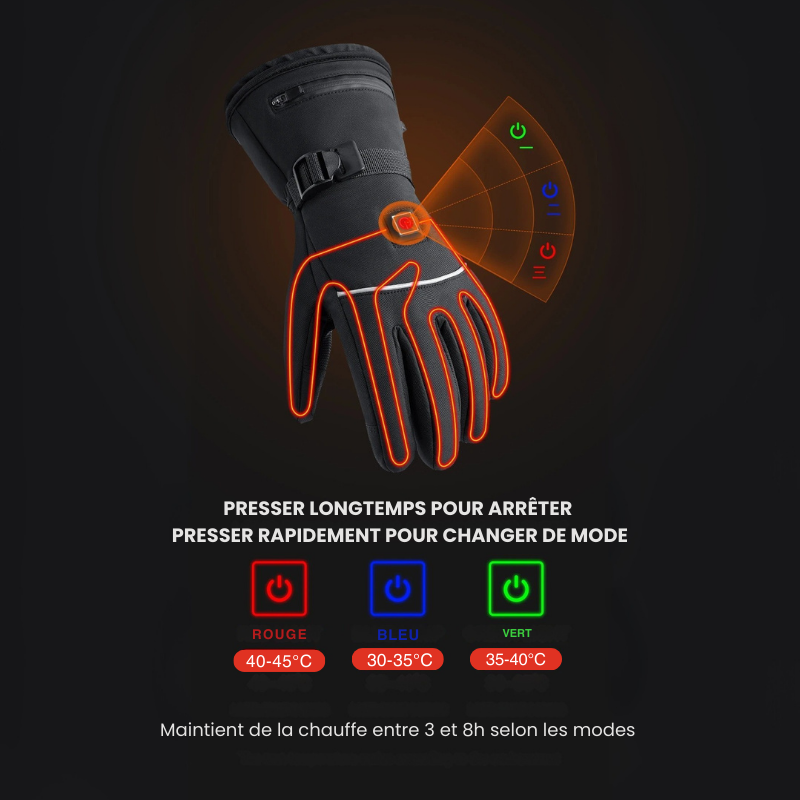 Gants Chauffants Unisexe Grand Froid