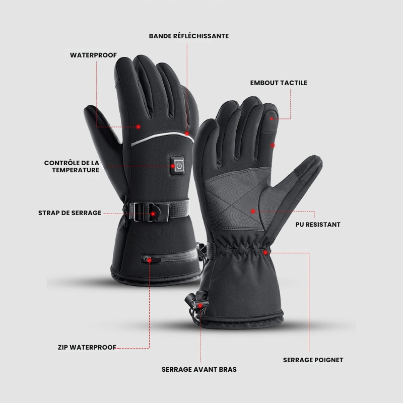 Gants Chauffants Unisexe Grand Froid