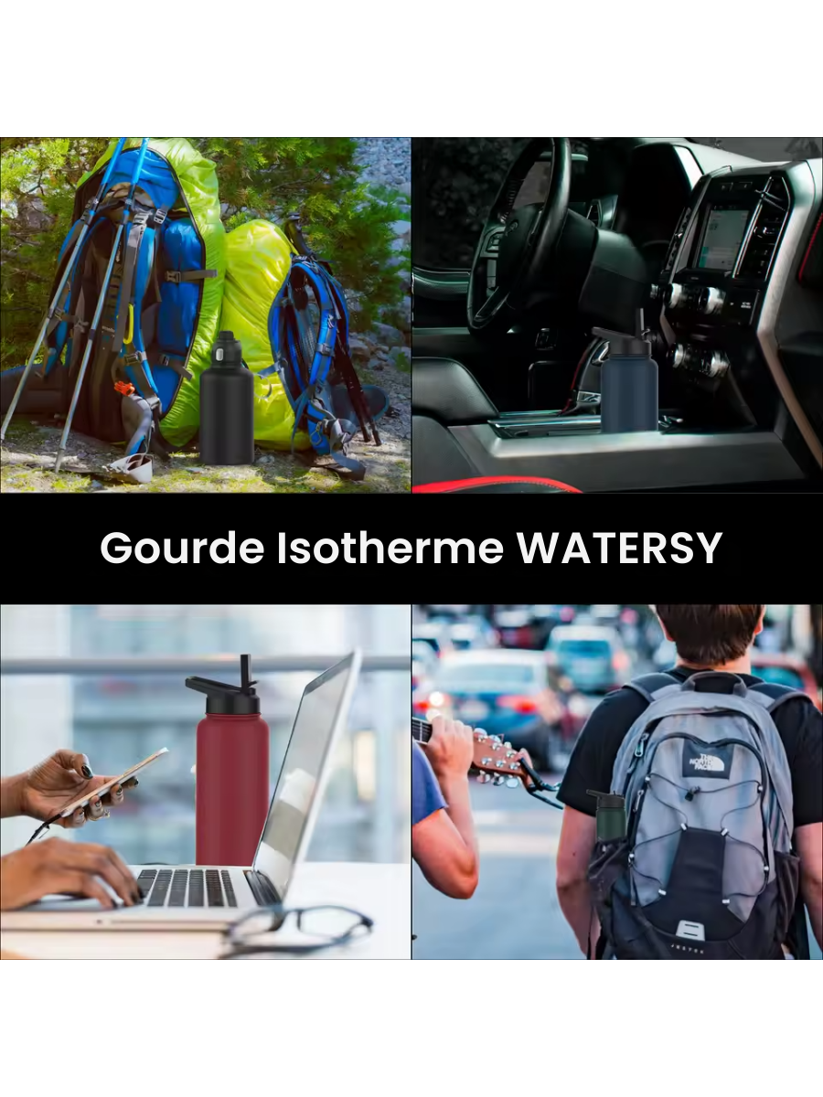 Gourde Isotherme en acier inoxydable grande capacité - Randonnée, trekking, alpinisme