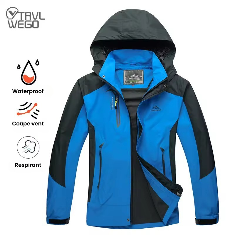 Veste Randonnée Chaude Déperlante Coupe Vent Homme