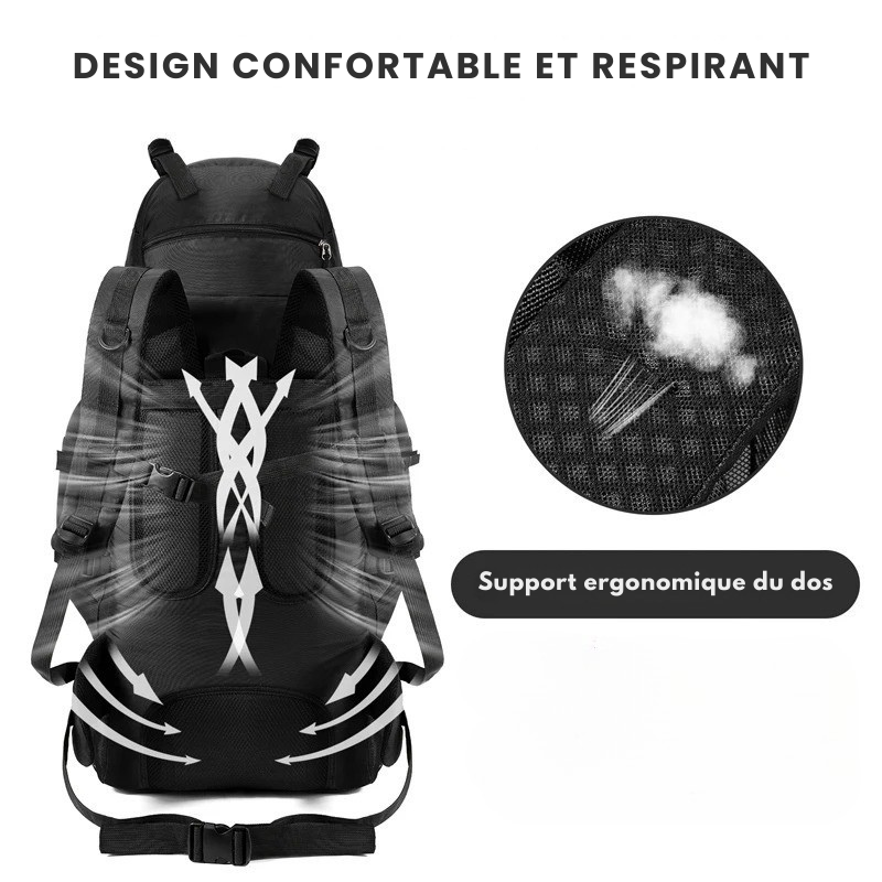 Sac à dos Randonnée | Grande Capacité | 90L