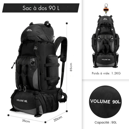 Sac à dos Randonnée | Grande Capacité | 90L