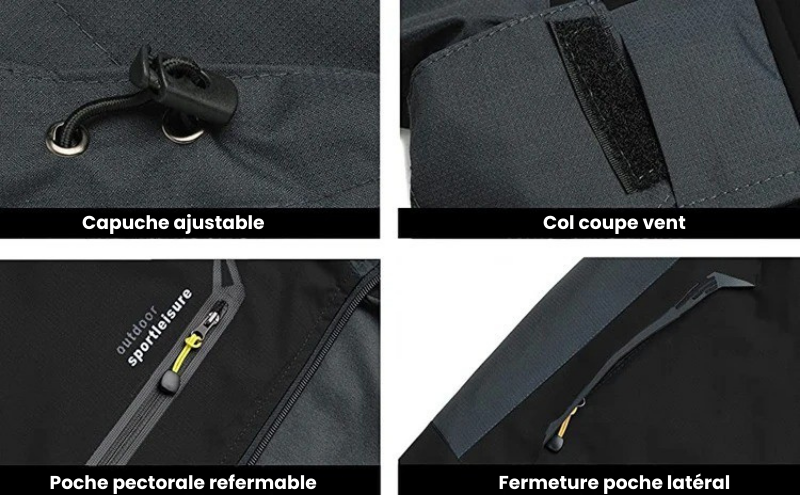 Veste Randonnée Chaude Déperlante Coupe Vent Homme